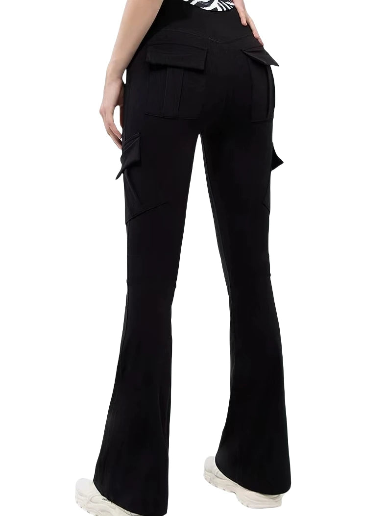 Wide-leg, highly stretchy yoga leggings