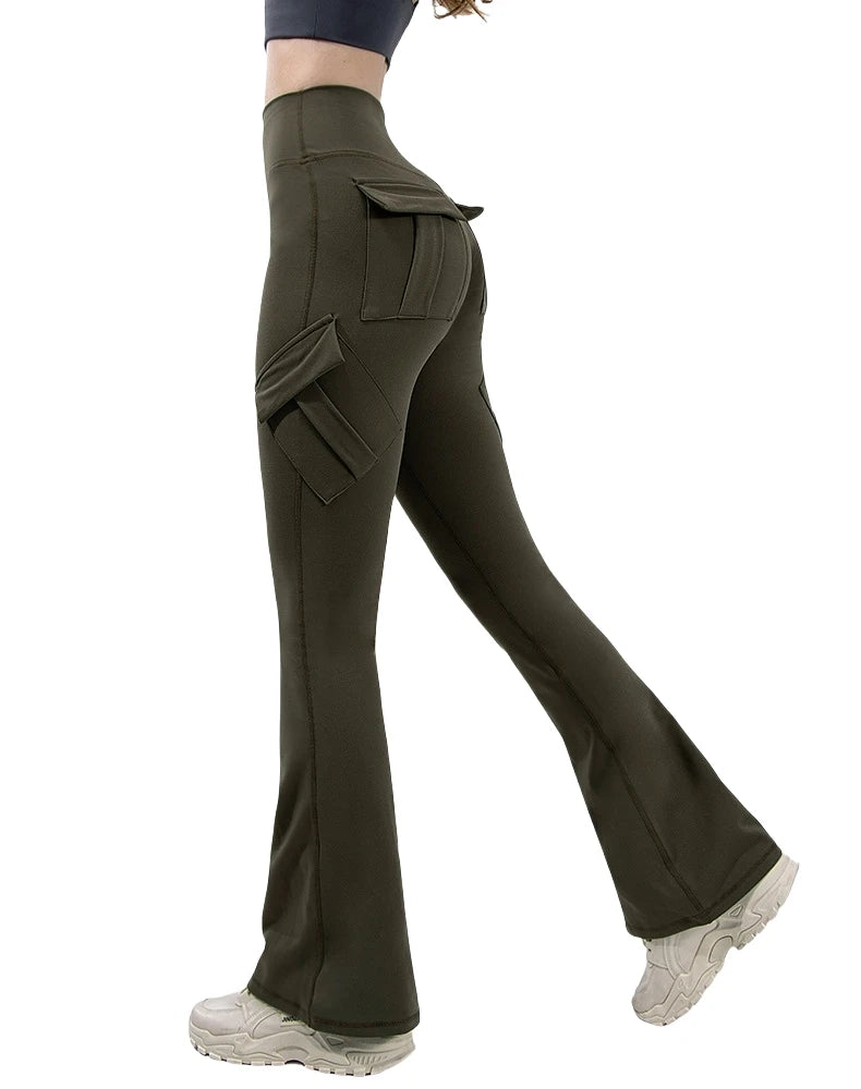Wide-leg, highly stretchy yoga leggings