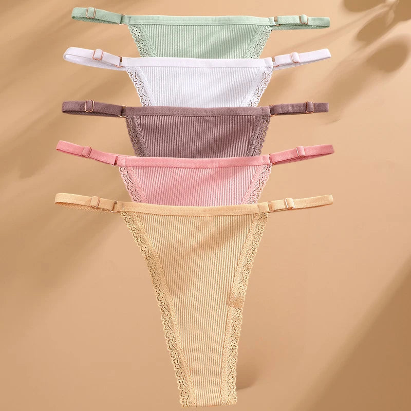 5-pack cotton thong panties