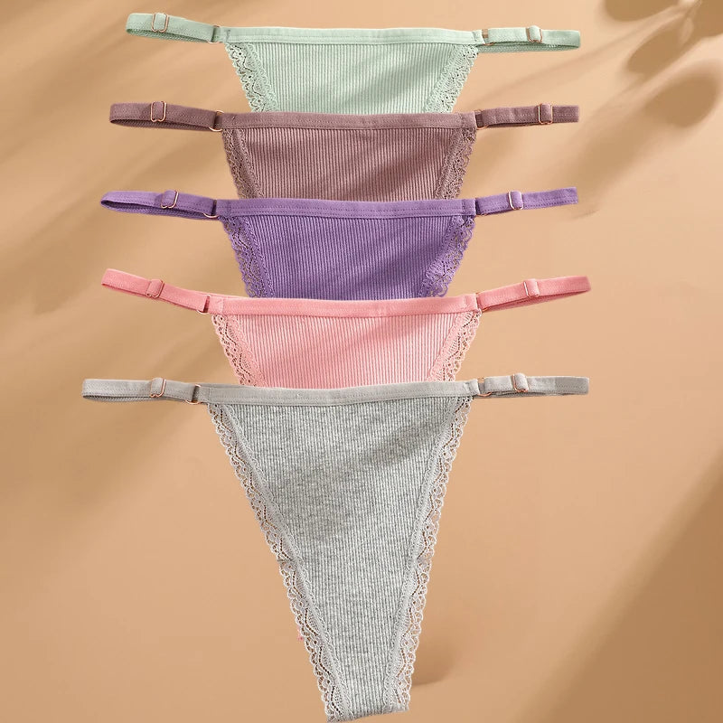 5-pack cotton thong panties
