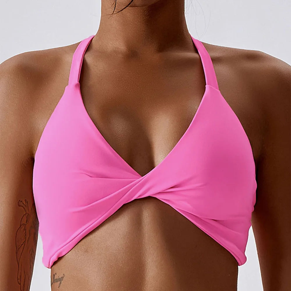 Women's halterneck bras with removable padding