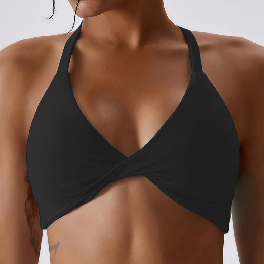 Women's halterneck bras with removable padding