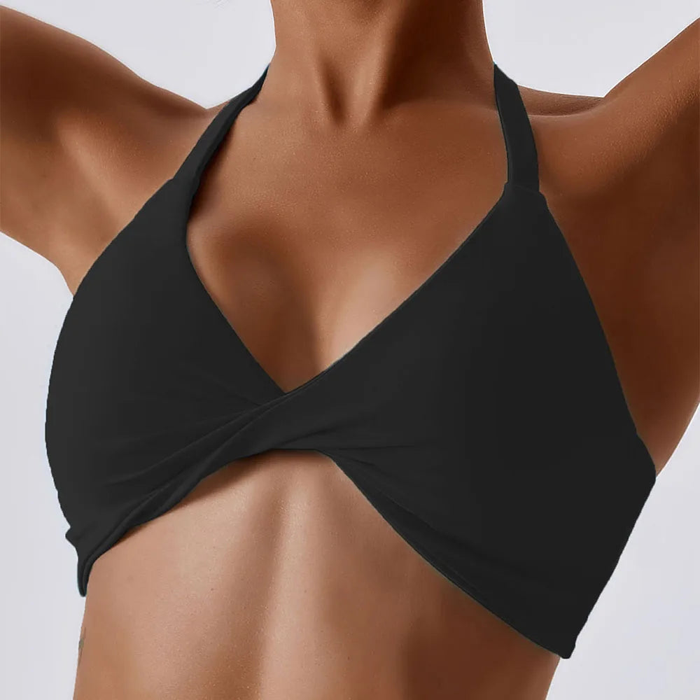 Women's halterneck bras with removable padding