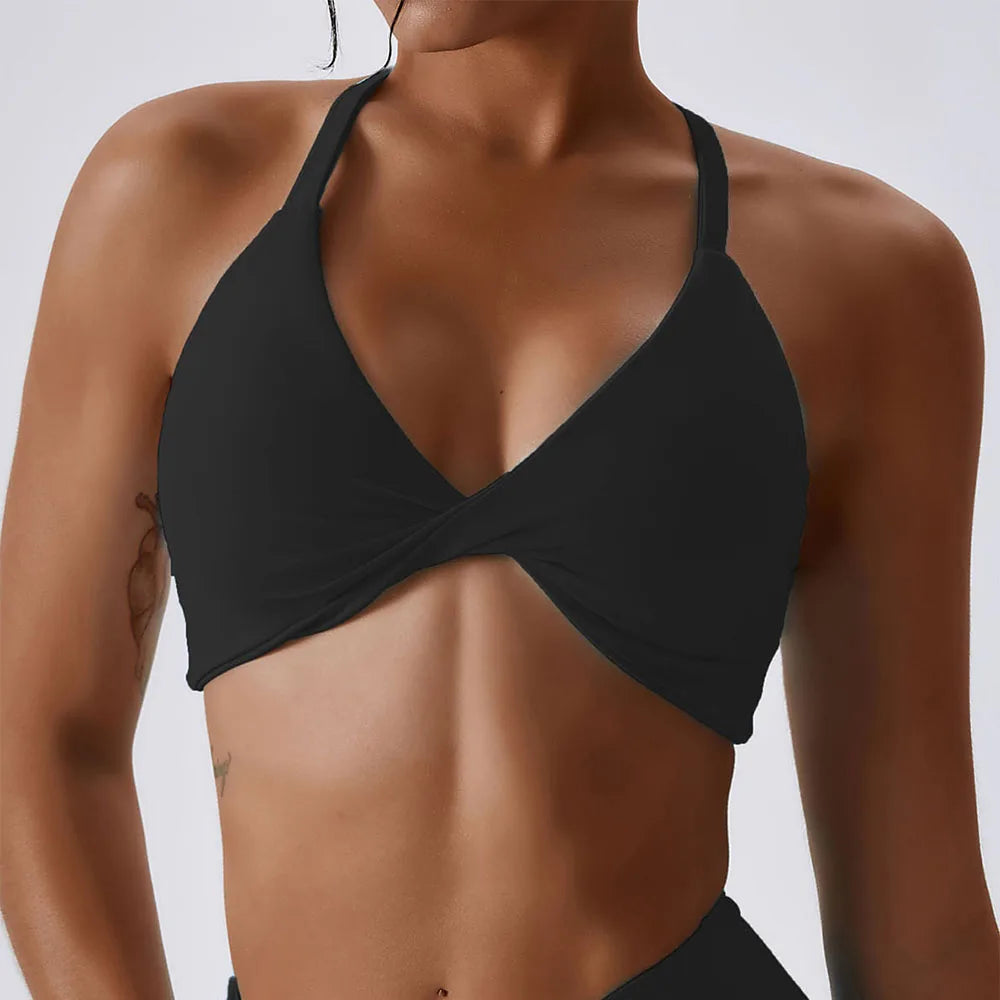 Women's halterneck bras with removable padding