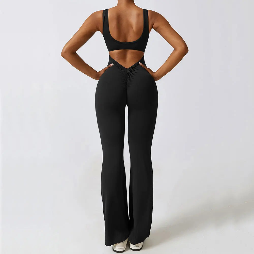 Women's new workout and yoga jumpsuit - flexible sports bodysuit