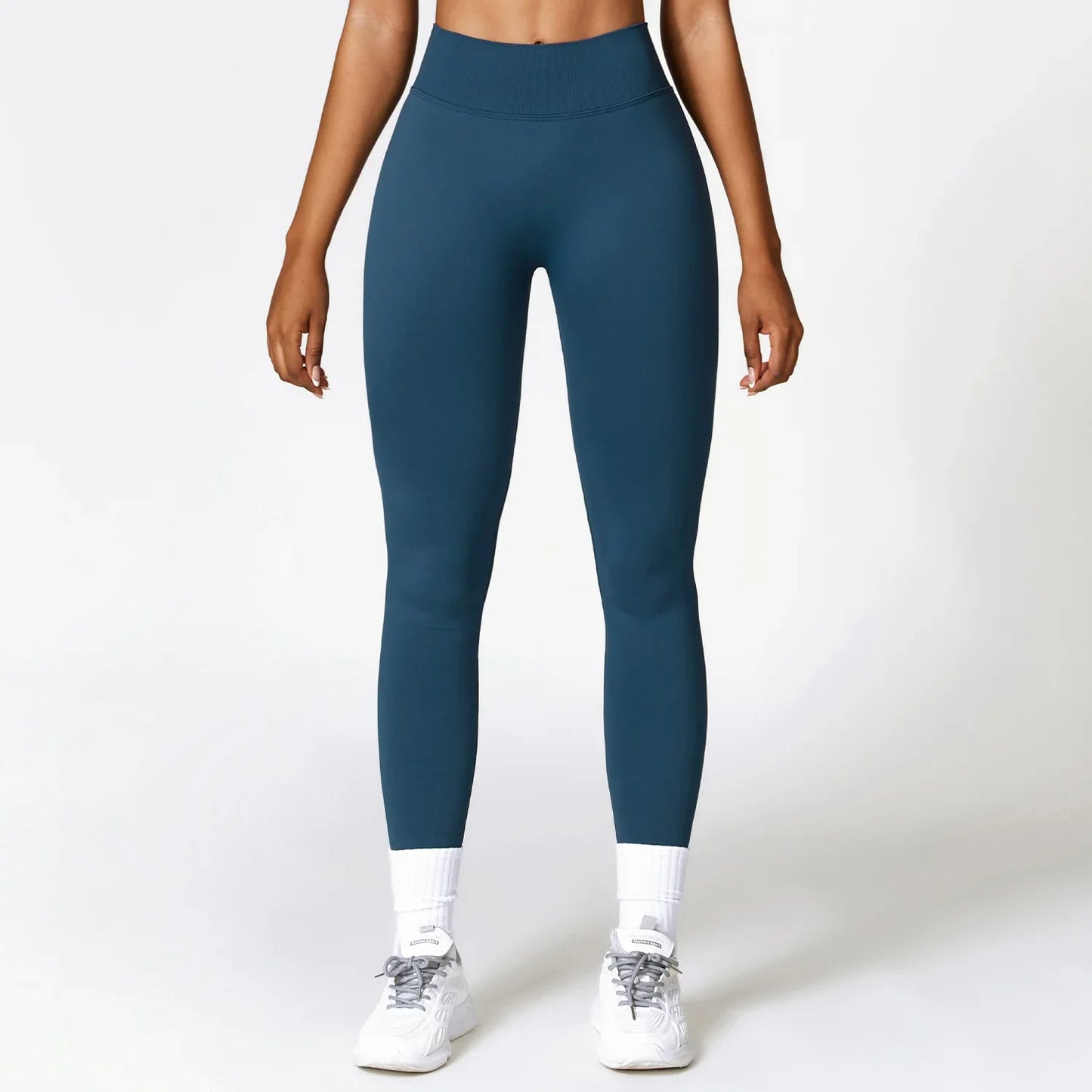Women's sports leggings with a V-shaped back seam