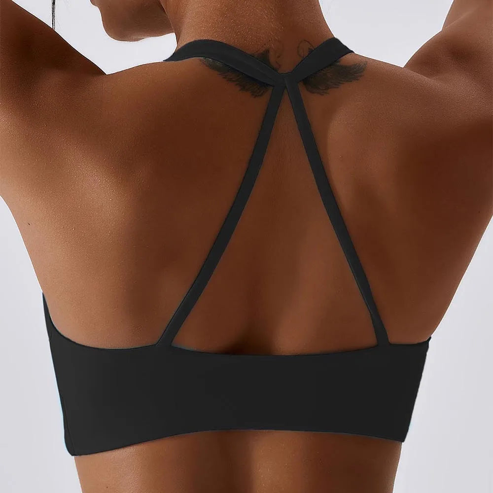 Women's halterneck bras with removable padding