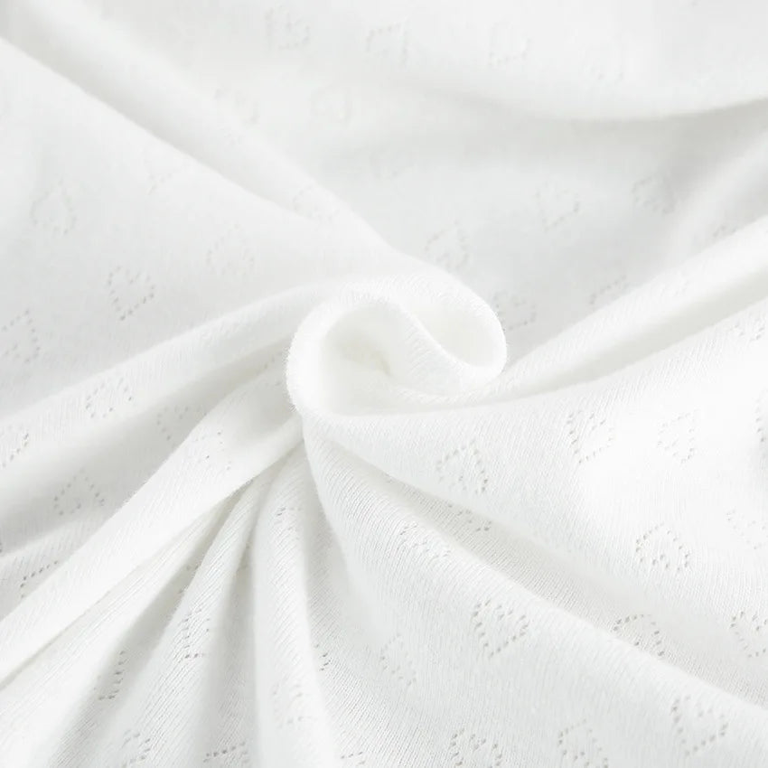 Women's white jacquard patterned pajama set