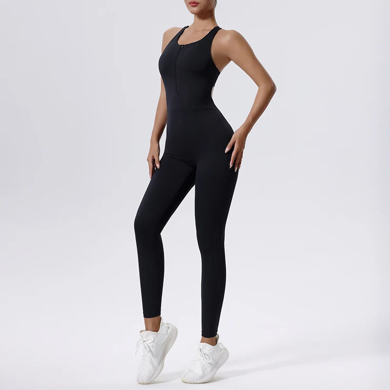 Slim sleeveless yoga jumpsuit for women – all-year-round sporty jumpsuit