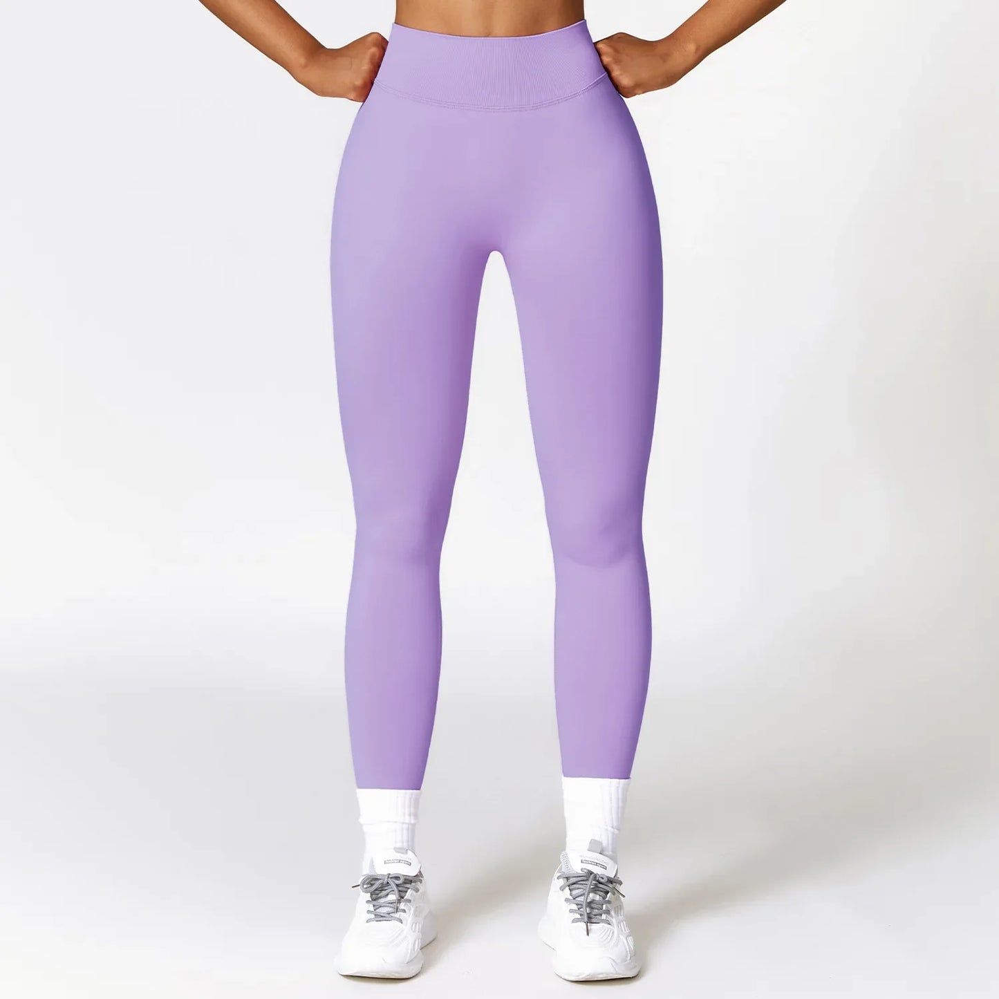 Women's sports leggings with a V-shaped back seam