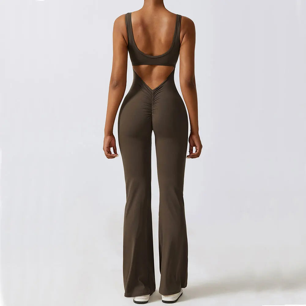 Women's new workout and yoga jumpsuit - flexible sports bodysuit