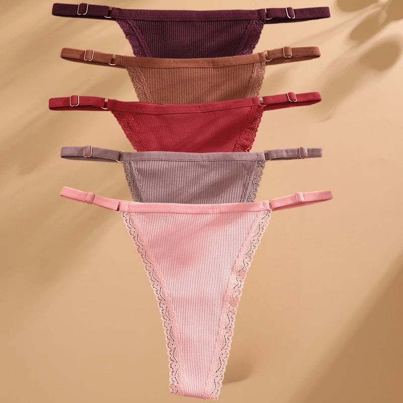 5-pack cotton thong panties