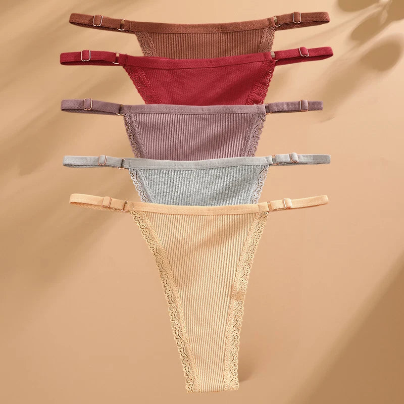 5-pack cotton thong panties