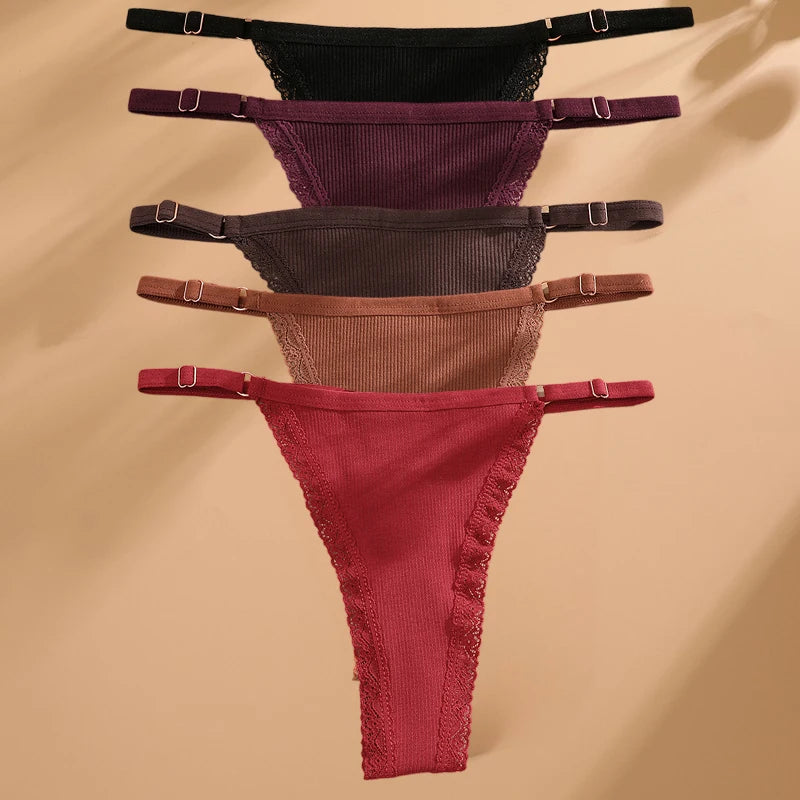 5-pack cotton thong panties