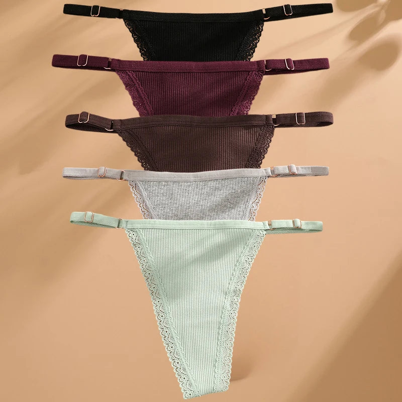 5-pack cotton thong panties