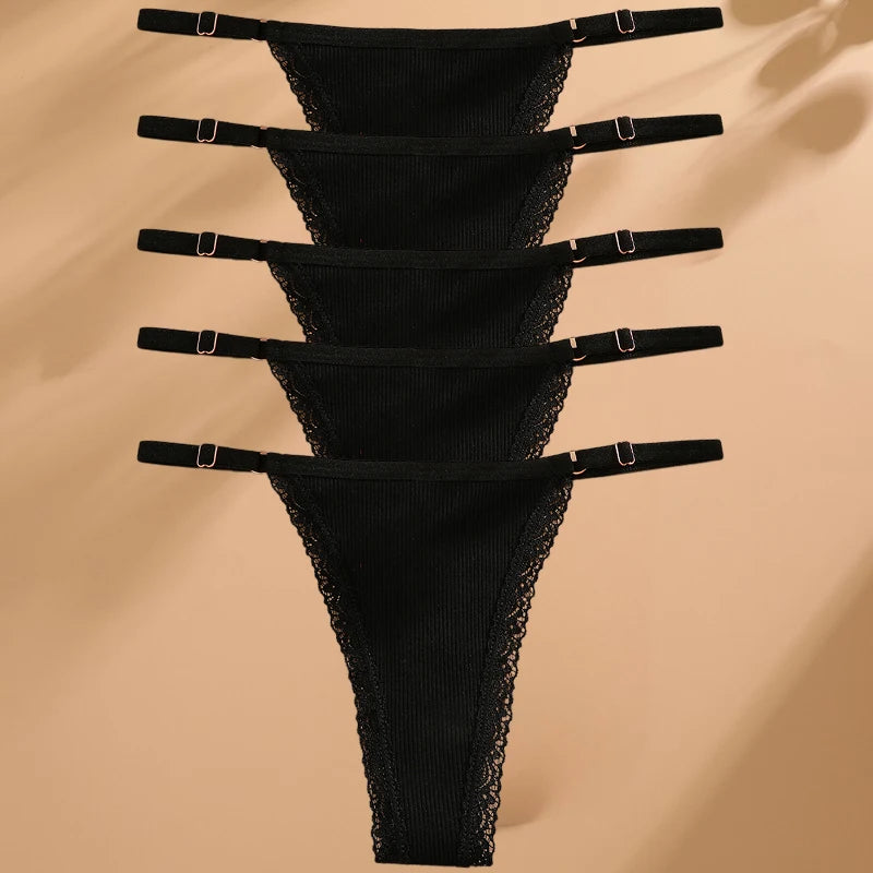 5-pack cotton thong panties