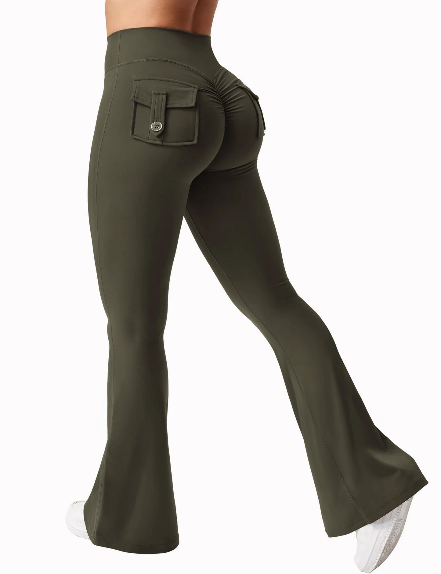 Wide-leg, highly stretchy yoga leggings
