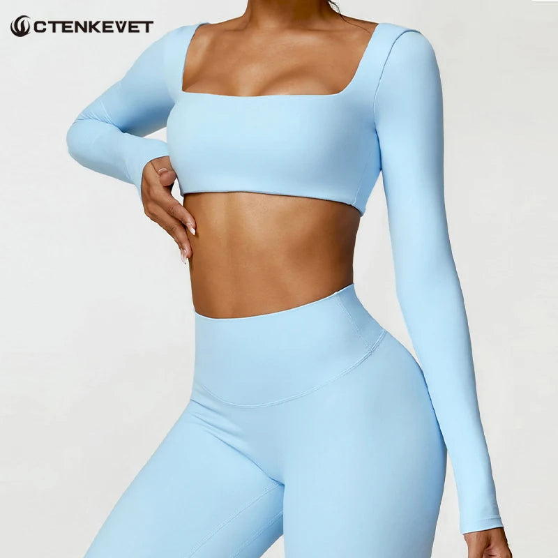 Women's long-sleeved sports shirt