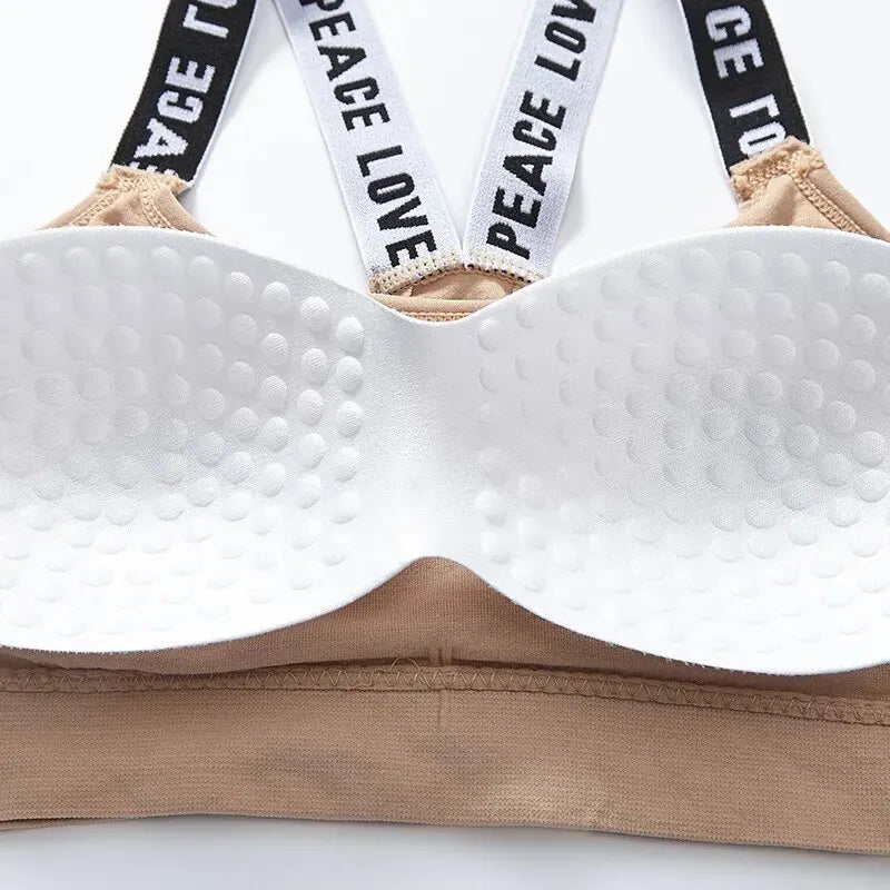Letter-patterned bra