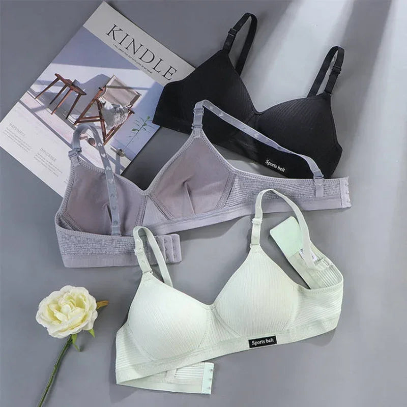 Cotton wireless sports bras