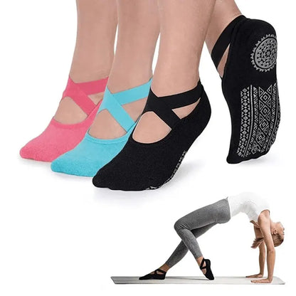 Korkealaatuiset liukumattomat pilates-sukat-tossut naisille