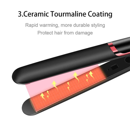 Ceramic hair straightener - adjustable temperature
