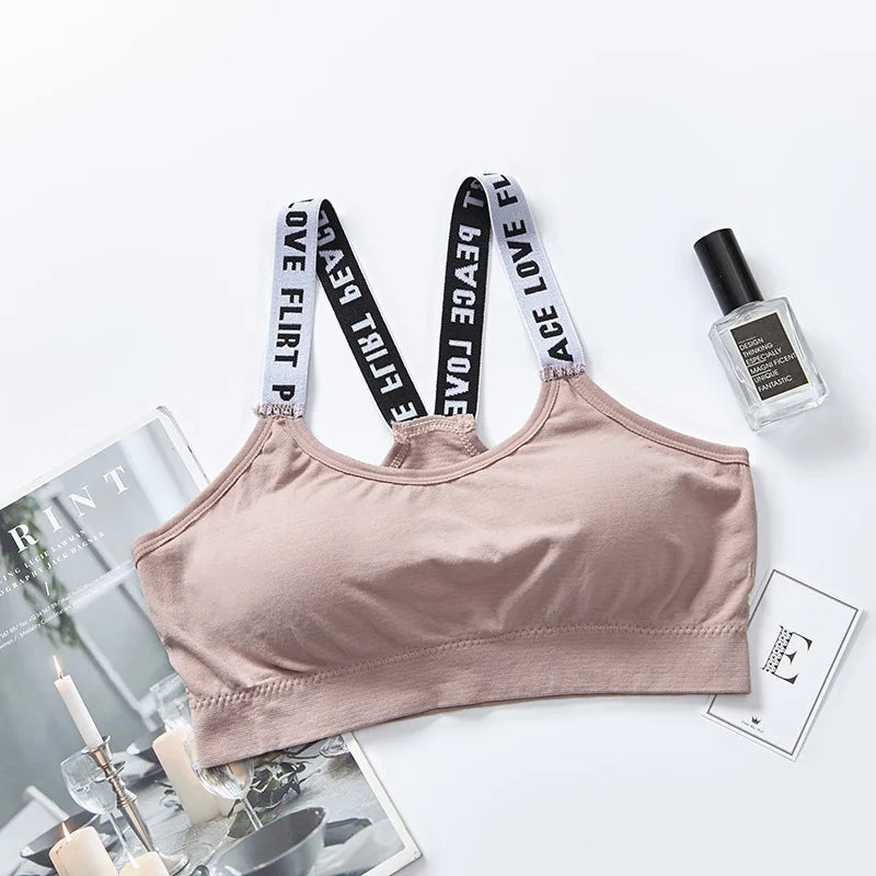 Letter-patterned bra