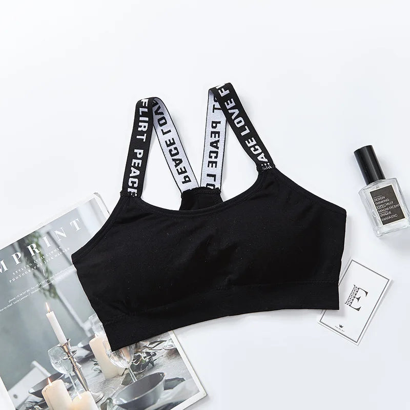 Letter-patterned bra