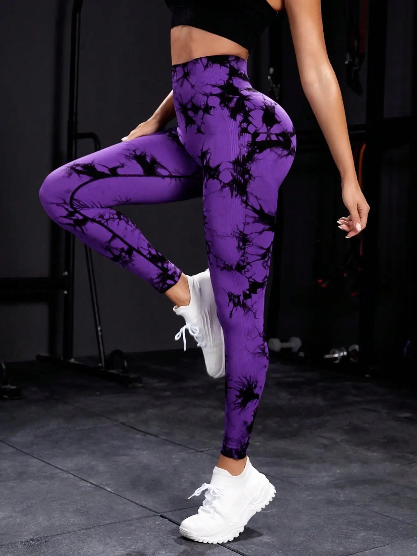 Women's trendy tie-dye yoga leggings
