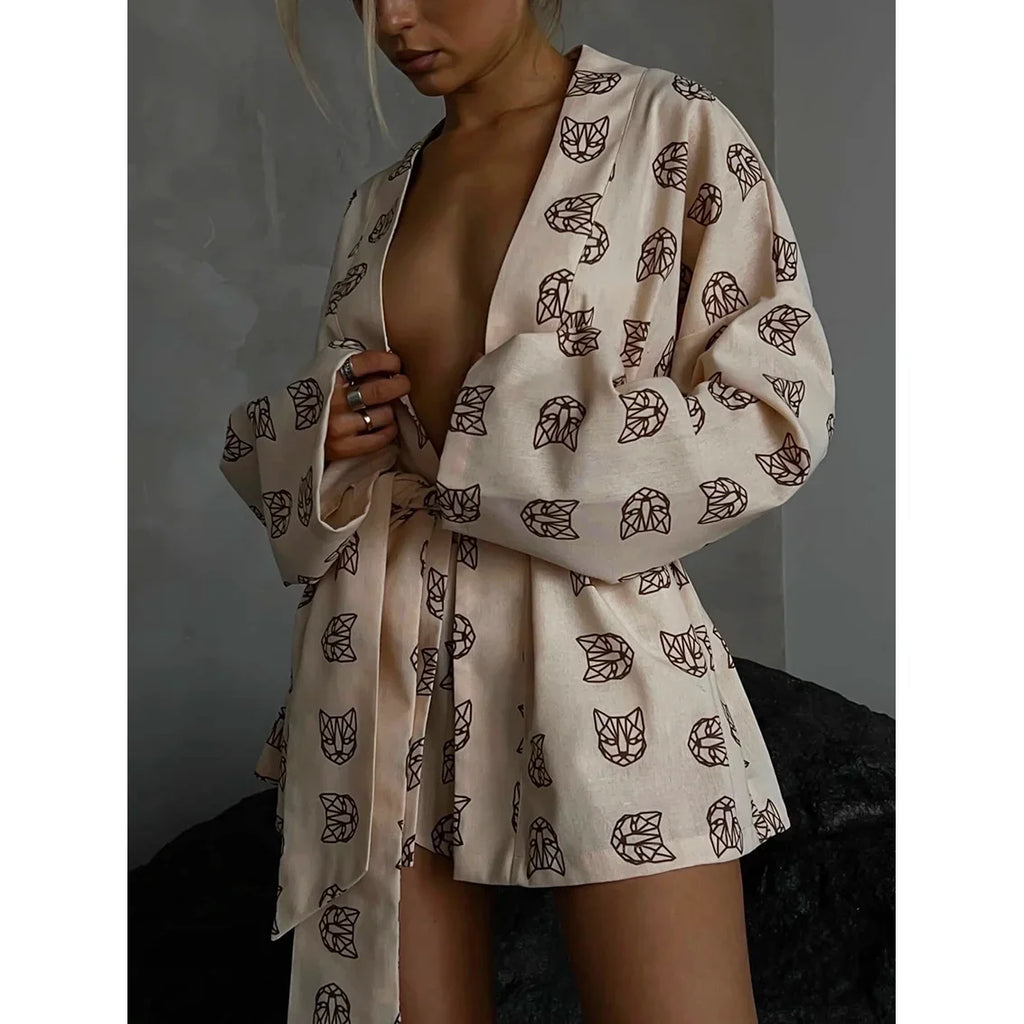 Women's casual printed pants set
