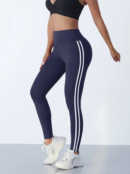 Women's striped high-waisted leggings 