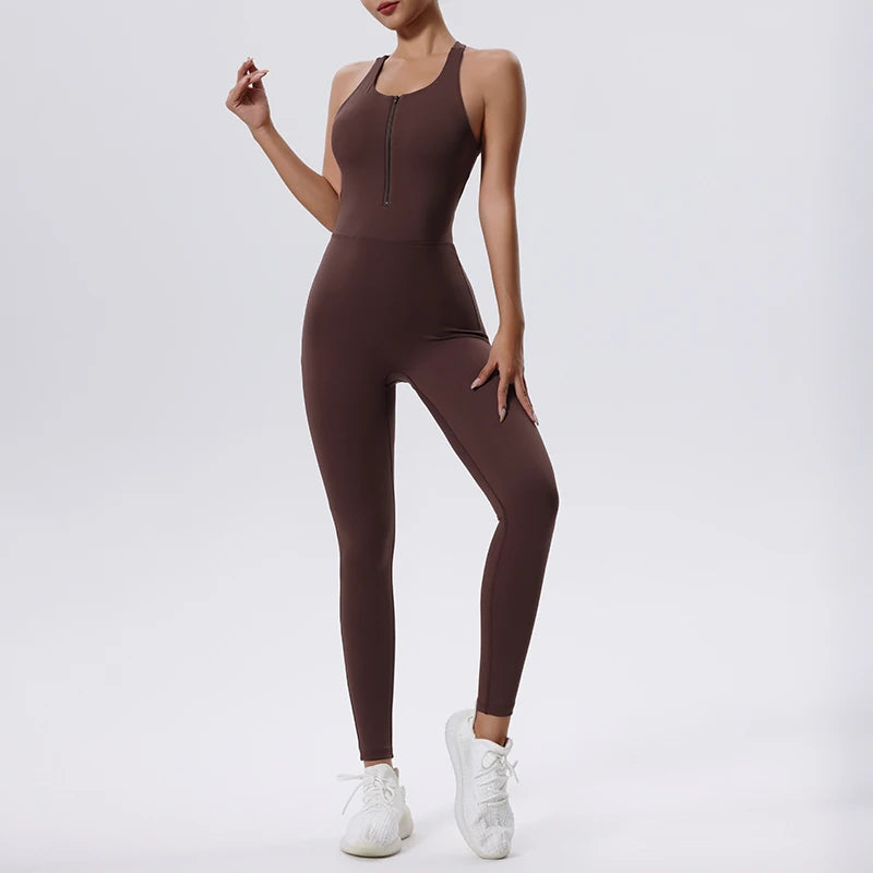 Slim sleeveless yoga jumpsuit for women – all-year-round sporty jumpsuit