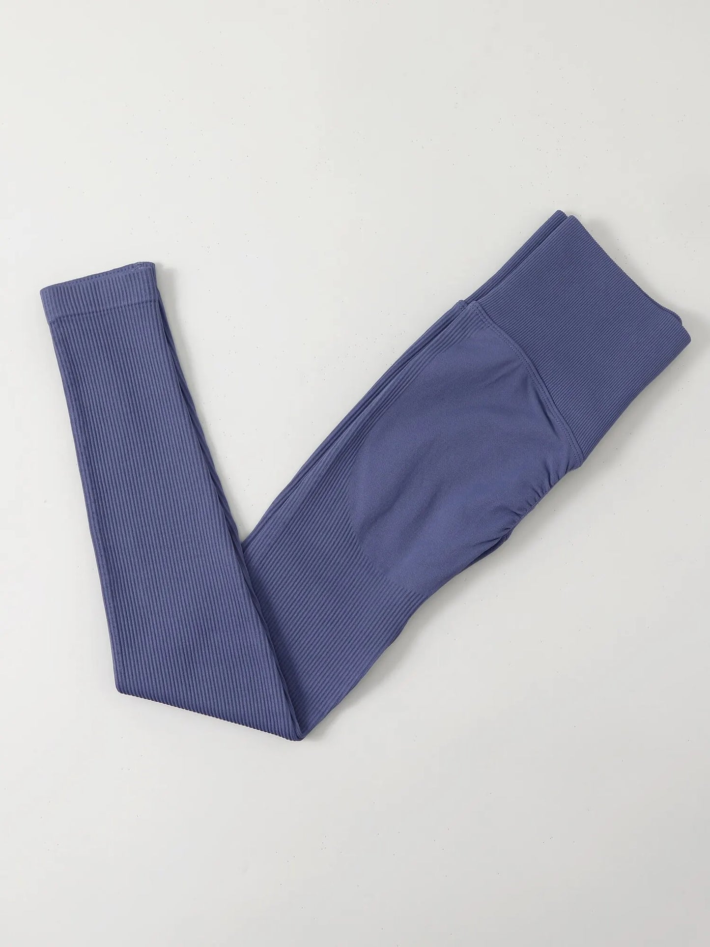 Naisten ribatut korkeavyötäröiset push up -treenileggingsit