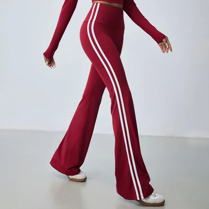Women's high-waisted push-up yoga pants, wide-leg