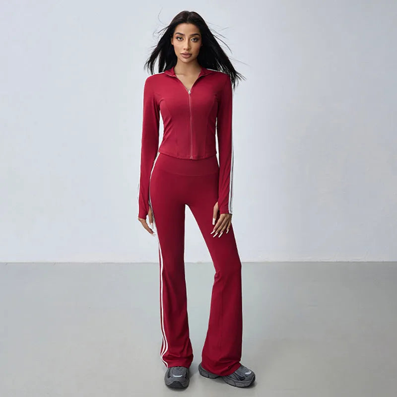 Women's high-waisted push-up yoga pants, wide-leg
