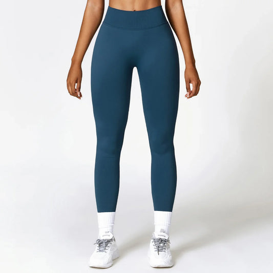 Women's sports leggings with a V-shaped back seam