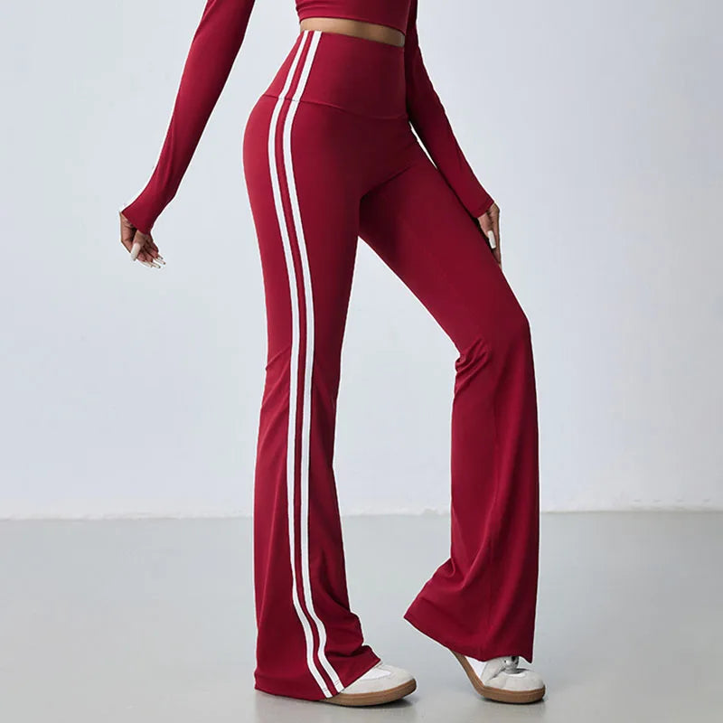 Women's high-waisted push-up yoga pants, wide-leg