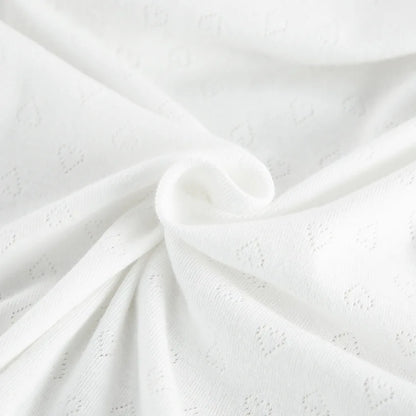 Naisten valkoinen jacquard-kuvioitu pyjamasetti