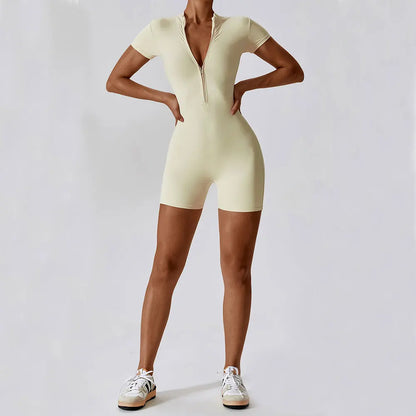 Naisten lyhytlahkeinen jumpsuit