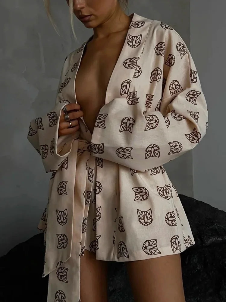 Women's casual printed pants set