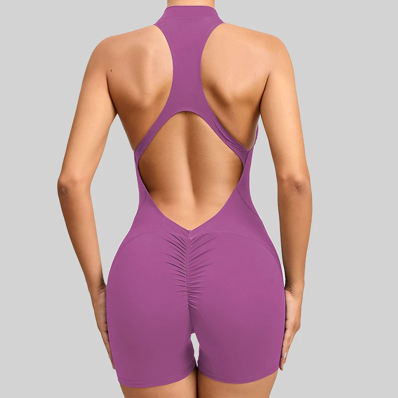 Women's short sleeveless sports jumpsuit