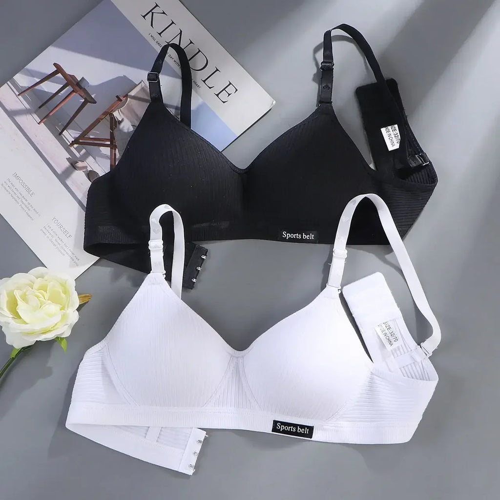 Cotton wireless sports bras