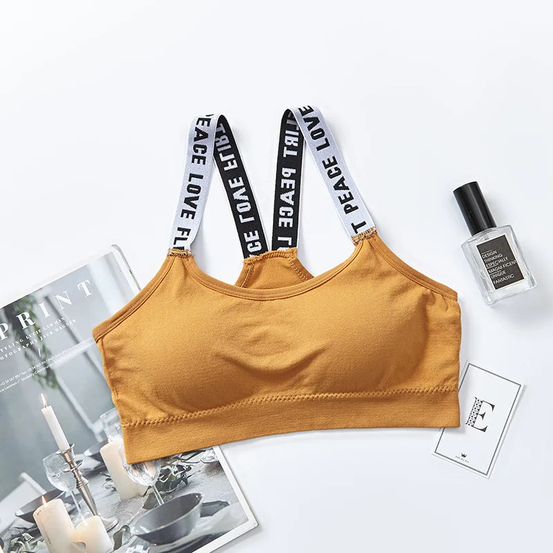 Letter-patterned bra