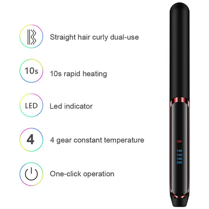 Ceramic hair straightener - adjustable temperature