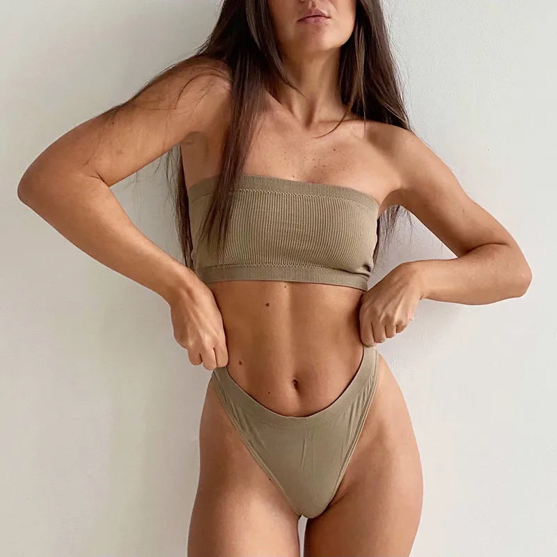 Strapless bandeau top
