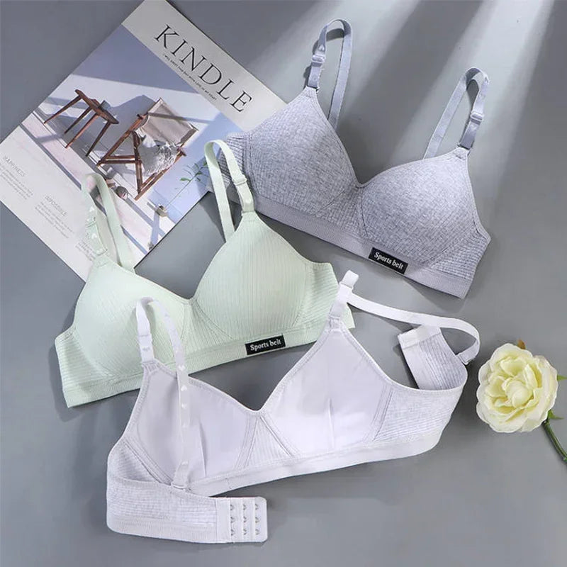 Cotton wireless sports bras
