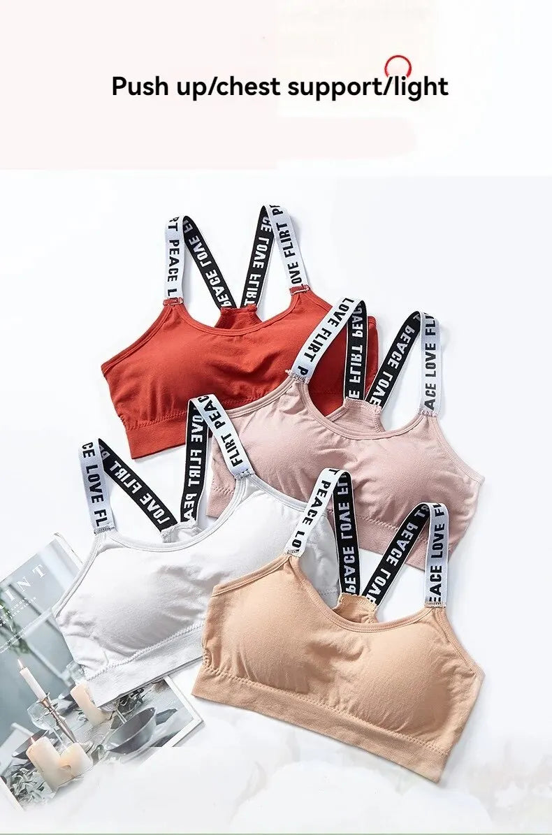 Letter-patterned bra