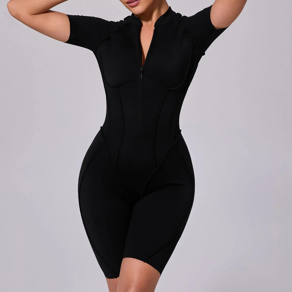 Women's shape-flattering jumpsuit shorts model 