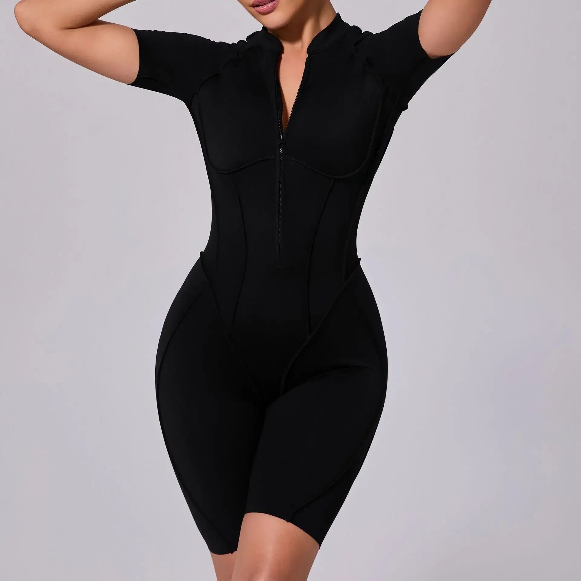 Women's shape-flattering jumpsuit shorts model 