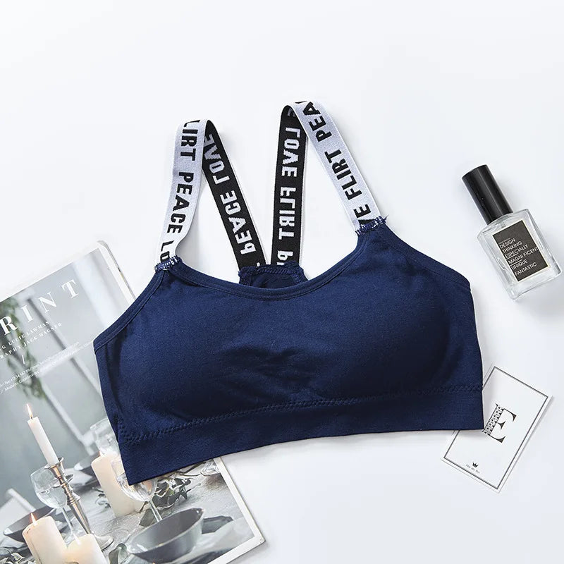Letter-patterned bra